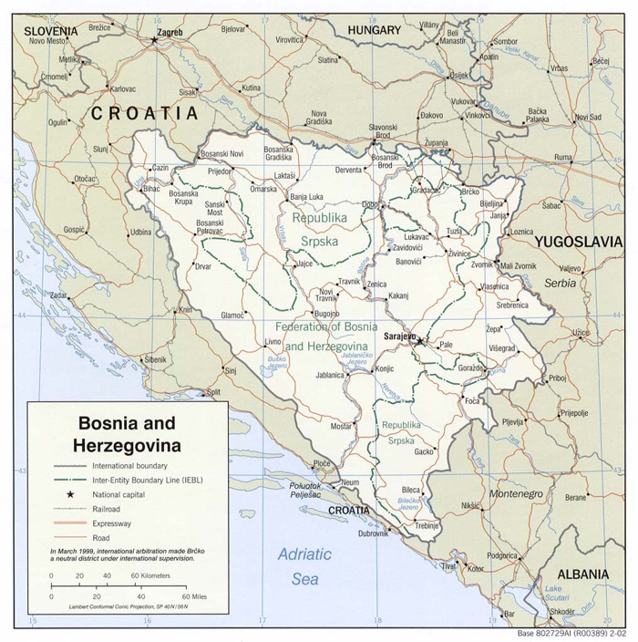 cartina bosnia