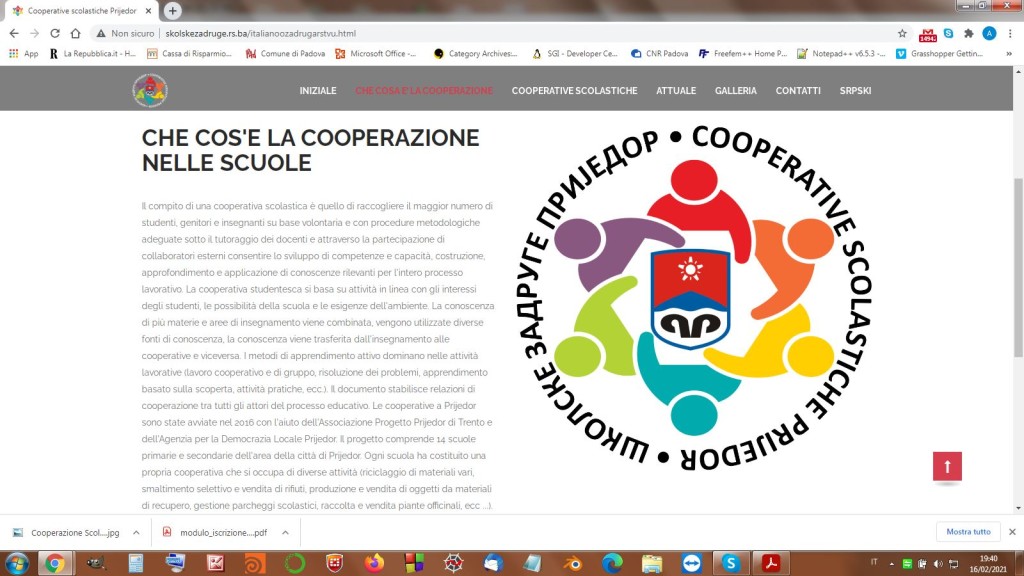 Sito Cooperazione nelle scuole